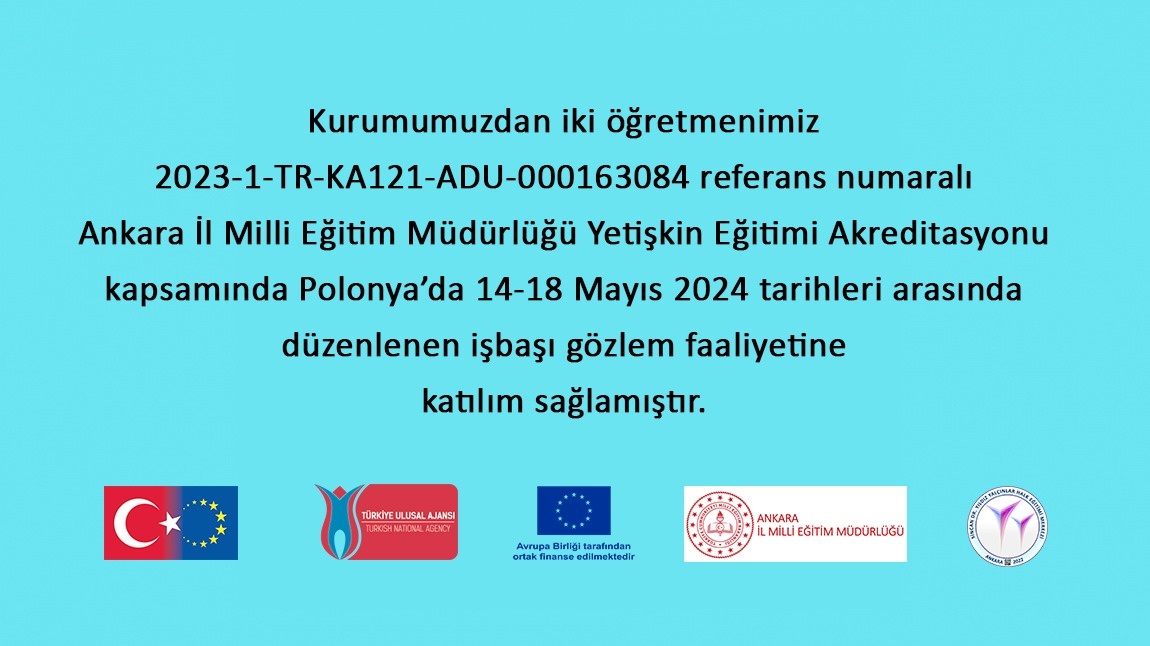 ERASMUS+ PROJESİ İŞBAŞI GÖZLEM FAALİYETİ